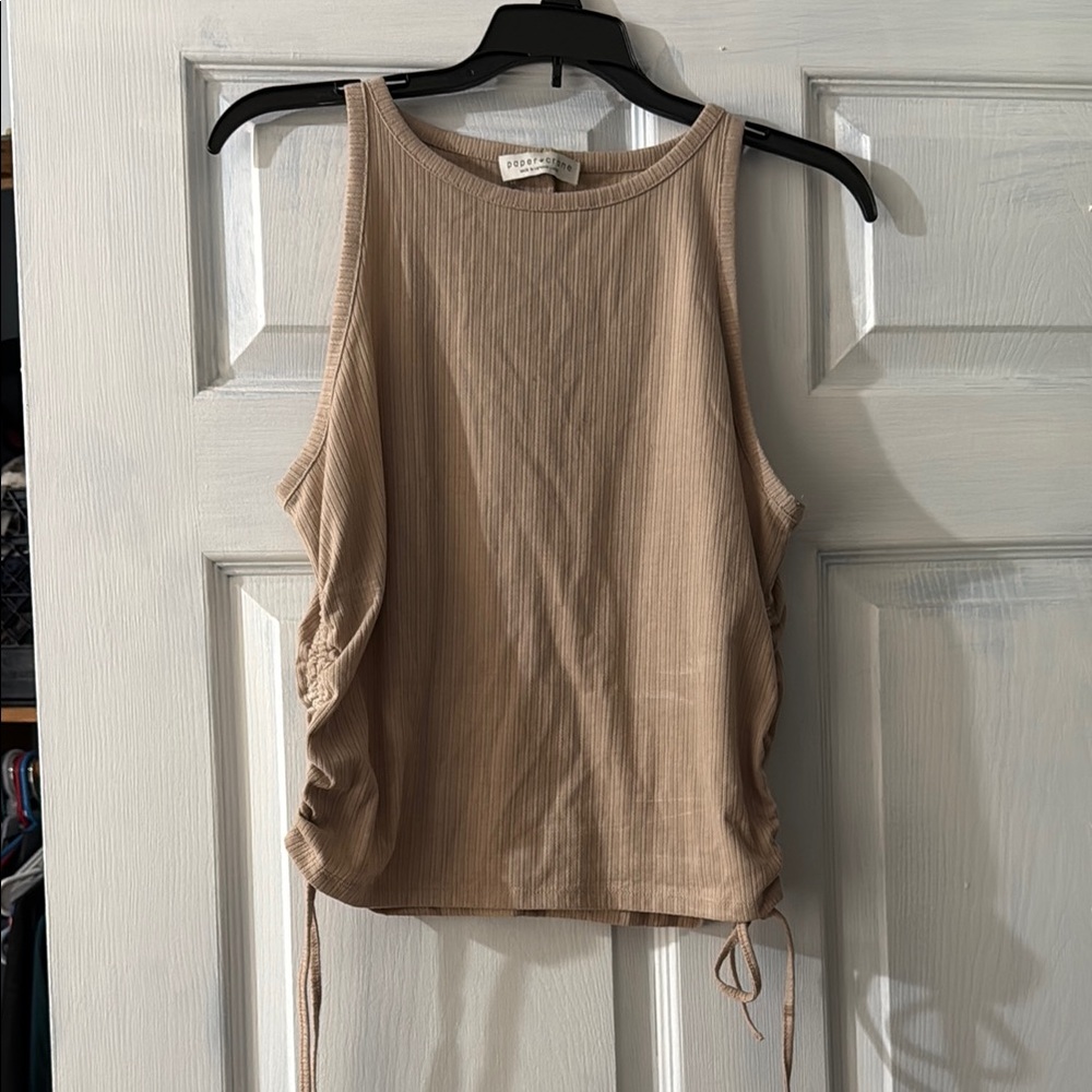 Beige Sleeveless Top